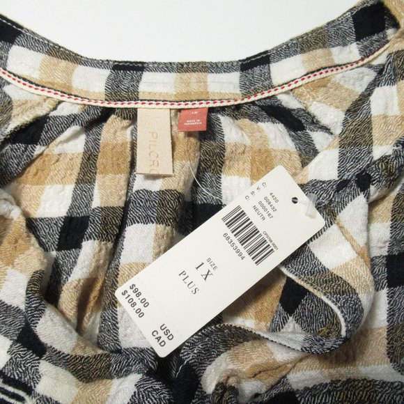 Anthropologie Pilcro Plaid Buttondown Top - 1X - Picture 9 of 12